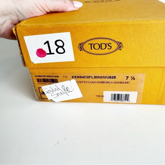 Tod's Gommini Driving Loafers with Embossed All Over Logo in Blue size 7.5 - Picture 7 of 7